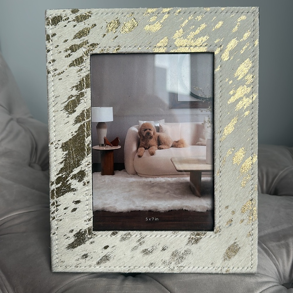 Gold Speckled, Hair-on-Hide Photo Frame